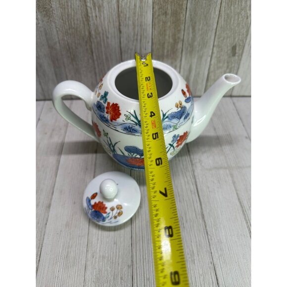 Vtg Williams-Sonoma Grande Cuisine Tea Pot Asian Lily Pad Lotus Flower 6.5" Tall - Picture 6 of 10